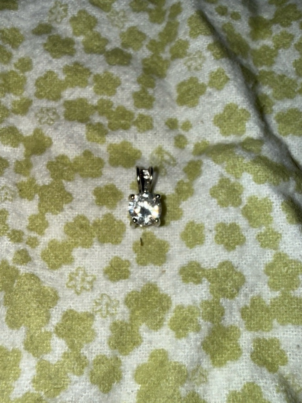 Diamond Pendant in Silver Tone